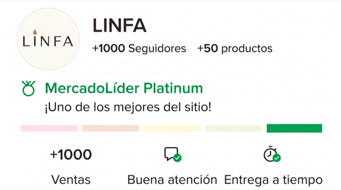 LINFA — vendedor con +1000 ventas, buena atención y entrega a tiempo